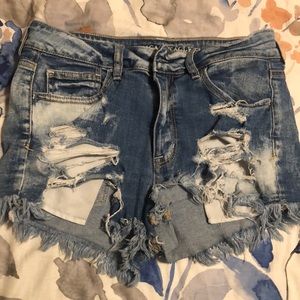 american eagle hi rise shorts